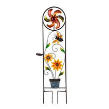 Load image into Gallery viewer, Solar Fiber Optic Bee Trellis with Spinner