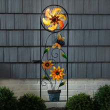 Load image into Gallery viewer, Solar Fiber Optic Bee Trellis with Spinner