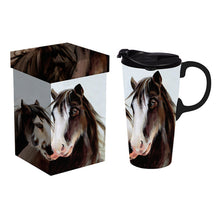 Load image into Gallery viewer, Horse Pair Ceramic Mug w/Box, 17oz