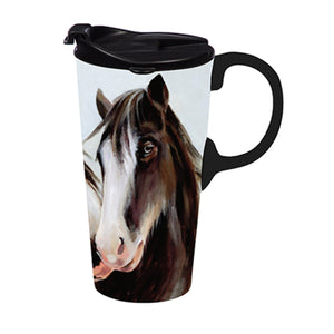 Horse Pair Ceramic Mug w/Box, 17oz