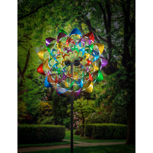 Load image into Gallery viewer, Multi-Colored Flower Spinner Garden Stake, 84in
