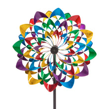 Load image into Gallery viewer, Multi-Colored Flower Spinner Garden Stake, 84in
