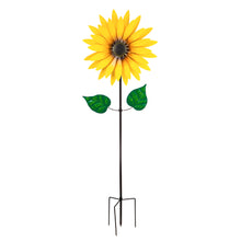 Load image into Gallery viewer, Statement Sunflower Spinner Garden Stake, 75in
