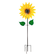 Load image into Gallery viewer, Statement Sunflower Spinner Garden Stake, 75in