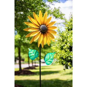 Statement Sunflower Spinner Garden Stake, 75in