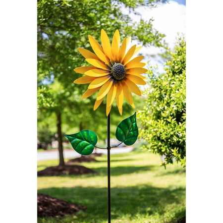 Statement Sunflower Spinner Garden Stake, 75in