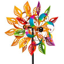 Load image into Gallery viewer, Colorful Leaves Spinner Garden Stake, 75in
