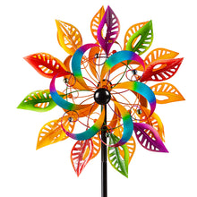 Load image into Gallery viewer, Colorful Leaves Spinner Garden Stake, 75in
