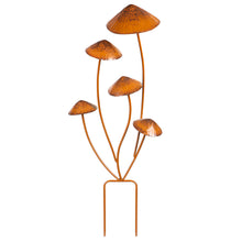 Load image into Gallery viewer, Multi Mushroom Metal Garden Stake, 28in