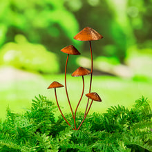 Load image into Gallery viewer, Multi Mushroom Metal Garden Stake, 28in
