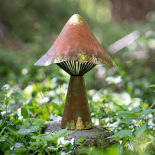 Load image into Gallery viewer, Terracotta Metal Mushroom Statuary, 12.5in