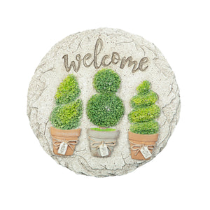 Topiary "Welcome" Garden Stone, 10in