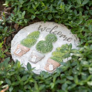 Topiary "Welcome" Garden Stone, 10in