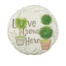 Load image into Gallery viewer, Topiary &quot;Love Grows Here&quot; Garden Stone, 10in
