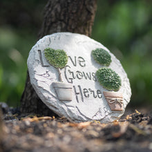 Load image into Gallery viewer, Topiary &quot;Love Grows Here&quot; Garden Stone, 10in
