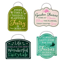 Load image into Gallery viewer, Printed Metal Hanging Fairy Garden Sign, 10in