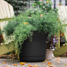 Load image into Gallery viewer, Planter, 12in, Saturn with Saucer, Black