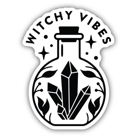 Witchy Vibes Crystal Jar Sticker, 3in