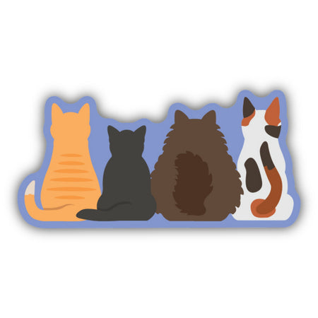 Row of Cats Sticker, 3in