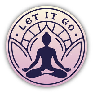 Let it Go Yoga Badge Sticker, 3in
