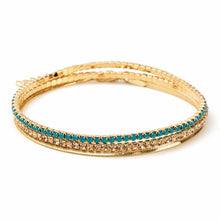 Load image into Gallery viewer, Scout S&S Bracelet Trio, Caribbean Blue Opal/Gold