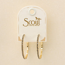 Load image into Gallery viewer, Scout S&S Small Hoop Earrings, Greige/Gold