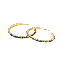 Load image into Gallery viewer, Scout S&S Small Hoop Earrings, Montana Blue/Gold