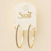 Load image into Gallery viewer, Scout S&S Large Hoop Earrings, Greige/Gold