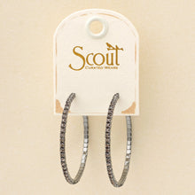 Load image into Gallery viewer, Scout S&S Large Hoop Earrings, Greige/Gun Metal