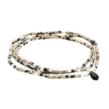 Load image into Gallery viewer, Teardrop Stone Wrap Bracelet, Dalmatian & Obsidian