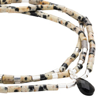 Load image into Gallery viewer, Teardrop Stone Wrap Bracelet, Dalmatian & Obsidian