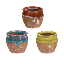 Load image into Gallery viewer, Pot, 4in, Ceramic Drip Glazed, 4 Asst