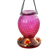 Load image into Gallery viewer, Bird Feeder, Hummingbird Glass Hanging 4 Asst