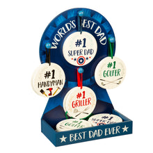 Load image into Gallery viewer, Wall Decor, Wood Best Dad Medal 4 Asst