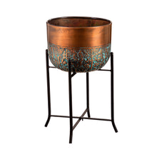 Load image into Gallery viewer, Pot w/Stand, Copper w/Patina, 12in