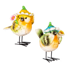 Load image into Gallery viewer, Decor, Resin Bird with Flower Hat Tabletop, 2 Asst