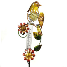 Load image into Gallery viewer, Solar Stake with Rain Gauge, Metal Bird 2 Asst
