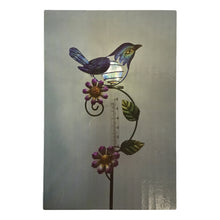 Load image into Gallery viewer, Solar Stake with Rain Gauge, Metal Bird 2 Asst
