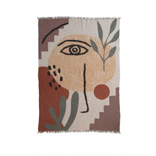 Load image into Gallery viewer, Cotton Throw with Abstract Face, 2 Styles