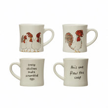 Load image into Gallery viewer, Chicken Saying Stoneware Mug, 2 Asst