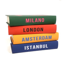 Load image into Gallery viewer, Book Storage Box, MDF/Canvas City Names 4 Asst