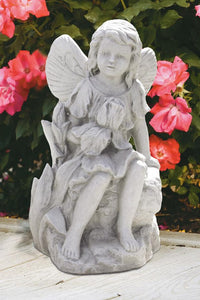 Sitting Iris Fairy Statue, 15in