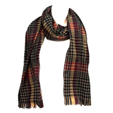 Load image into Gallery viewer, Large Plaid Scarf, Navy, Bordeaux, and Beige