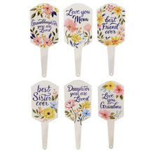 Load image into Gallery viewer, Metal Sign Plant Pick, Relationship Themed, 6 Asst