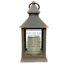 Load image into Gallery viewer, Lantern with LED Candle, Memorial, 4 Asst