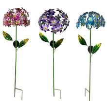 Load image into Gallery viewer, Hydrangea Solar Garden Stake, 3 Asst