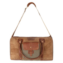 Load image into Gallery viewer, Camel & Herringbone Duffel Bag
