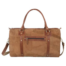 Load image into Gallery viewer, Camel & Herringbone Duffel Bag