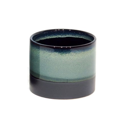 Pot, 4in, Ceramic, Reactive Glaze, Blue/Green/Blk