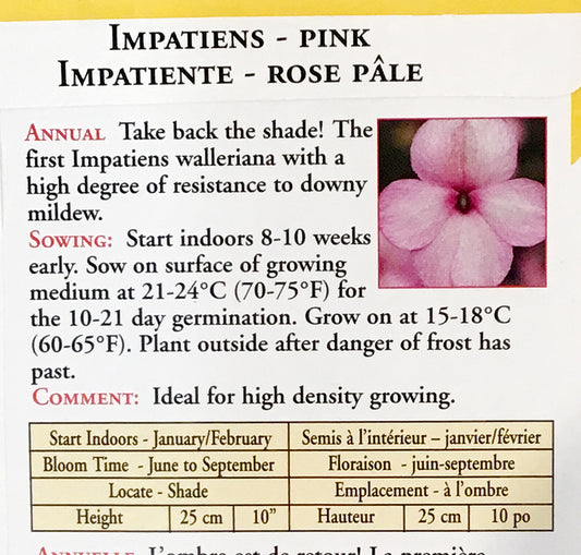 Impatiens - Imara Pink Seeds, OSC